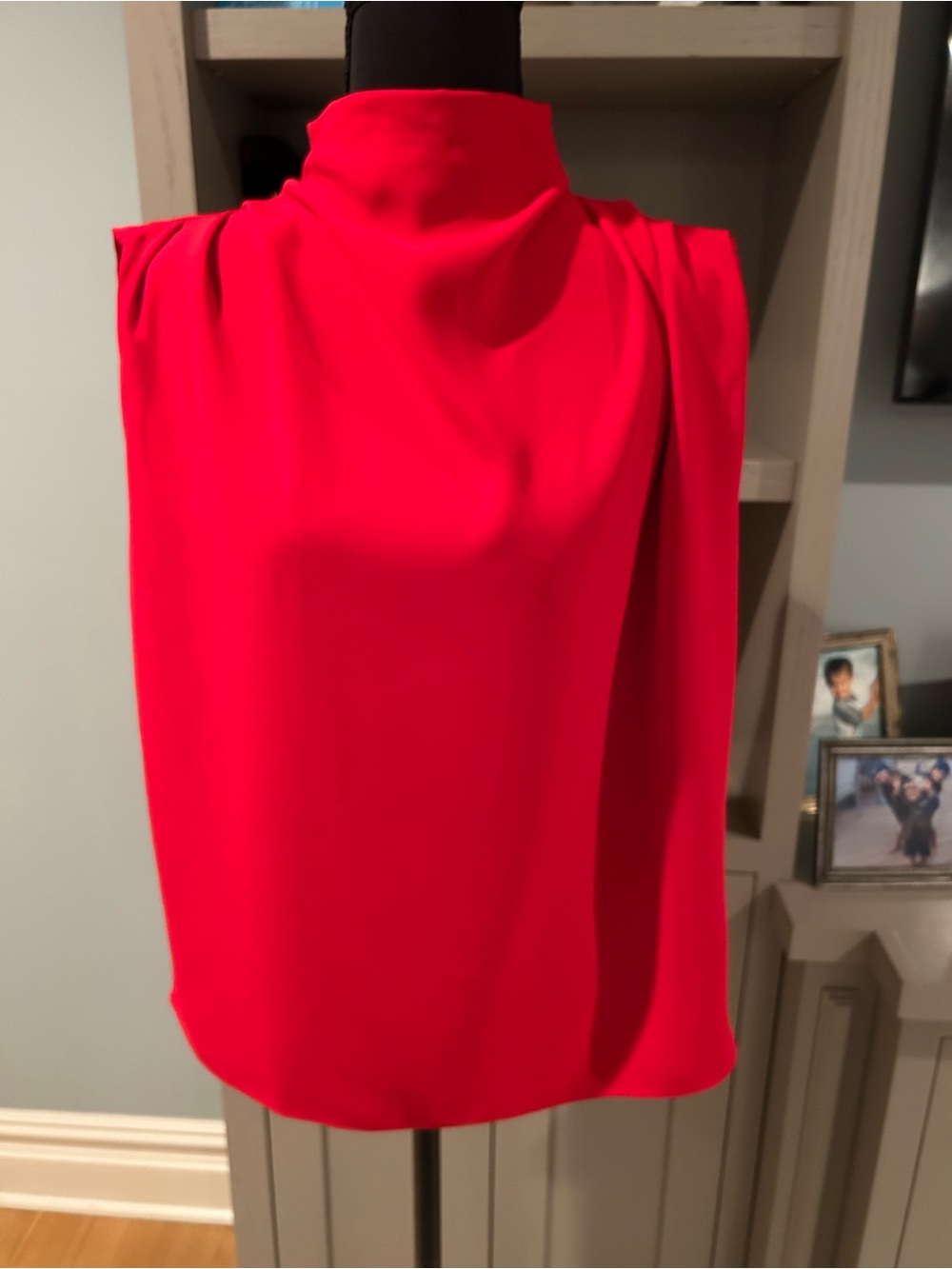 Amanda Uprichard Sleeveless Mock Neck Red Women's Top - Picture 5 of 7
